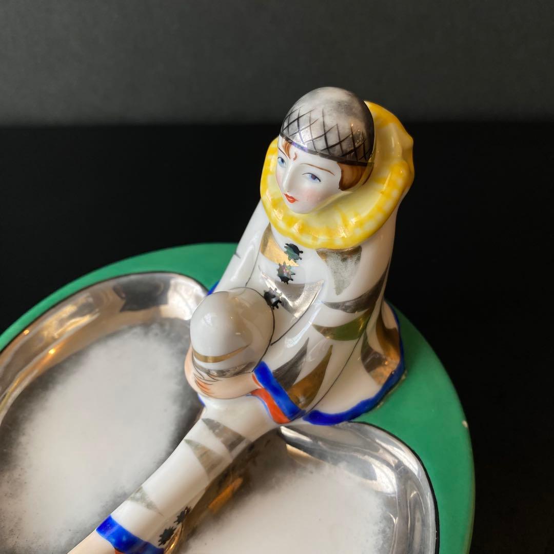 オールドノリタケ　ピエロ　アッシュトレイ　ピントレイ　アールデコ　ラスター彩