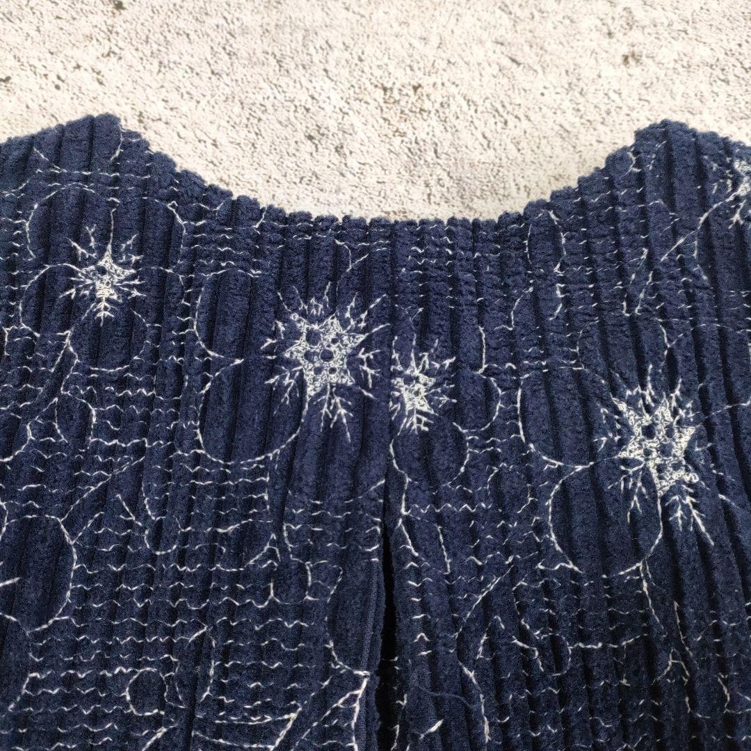 Sally Scott　フラワー刺繍 太畝コーデュロイ ノーカラージャケット