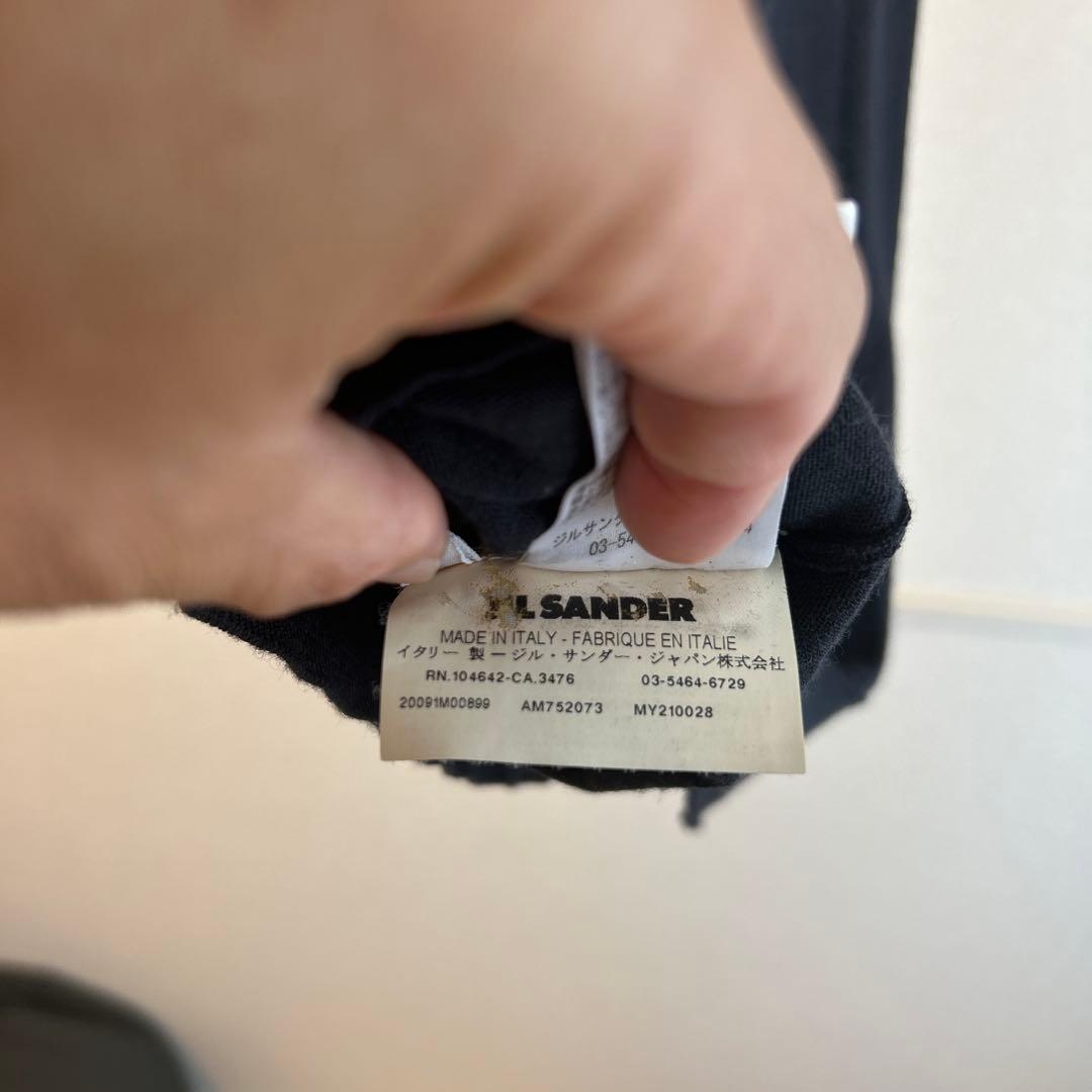 美品　状態良し JIL SANDER ブラック ニットポロ　イエロー襟