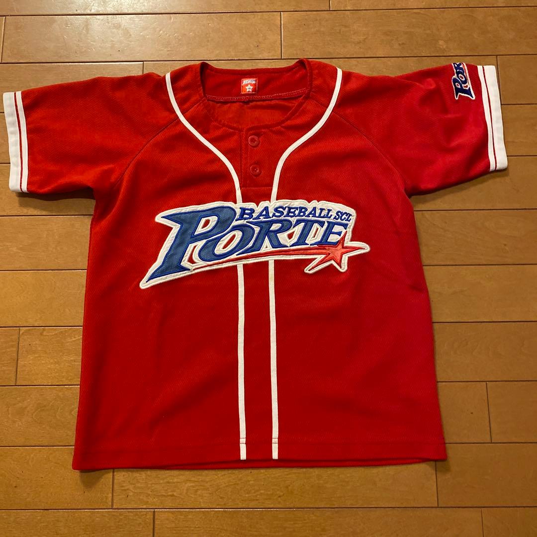 ポルテ野球ユニフォーム 赤 サイズ145