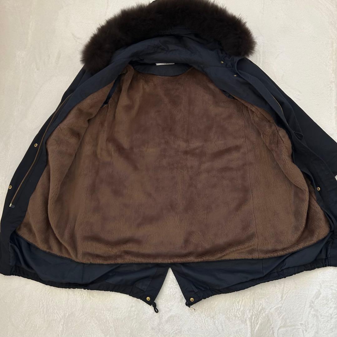 美品　IENA イエナ モッズコート リアルファー ライナー フード　ネイビー