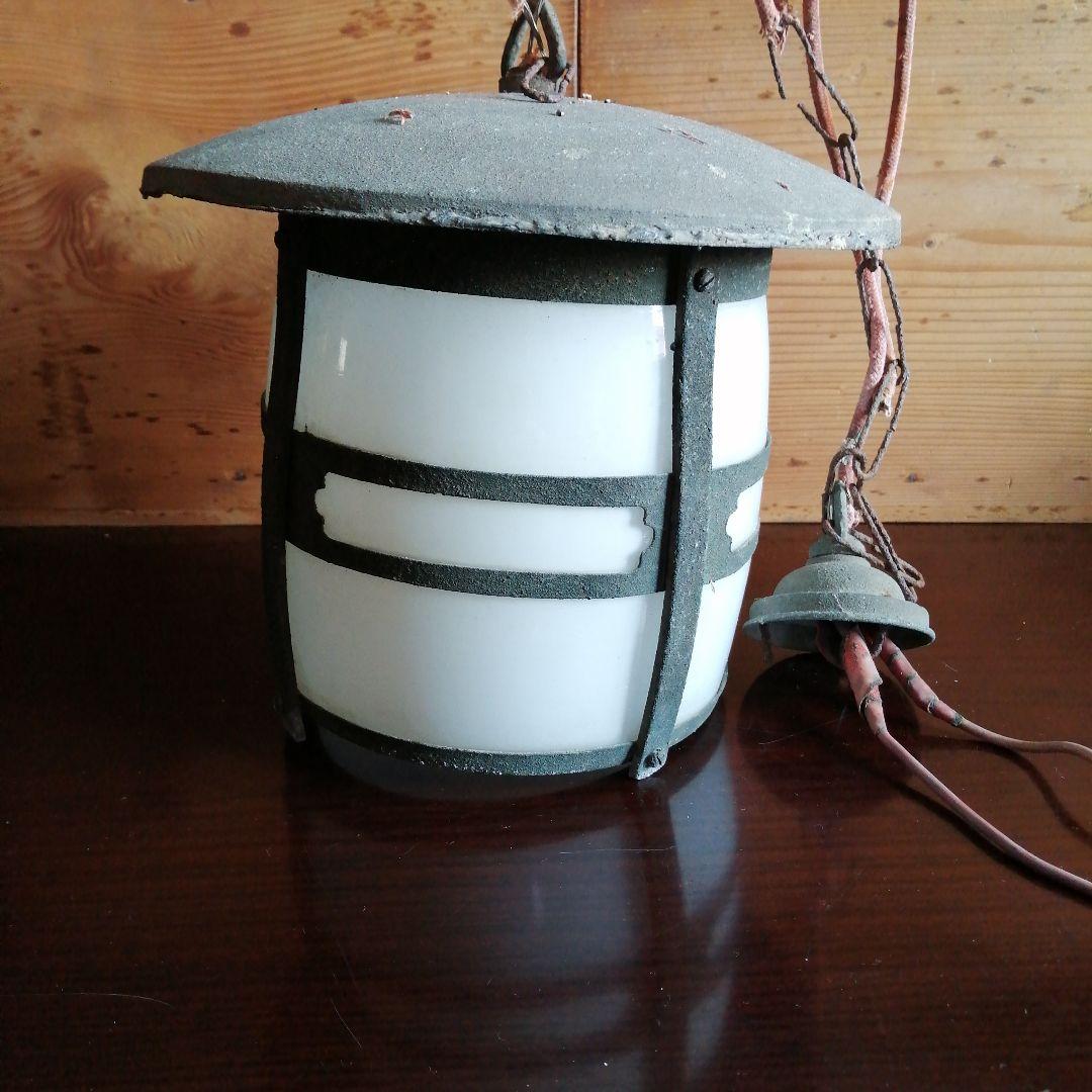 大正モダン　ガラス吊り照明　17cm　大正〜昭和初期