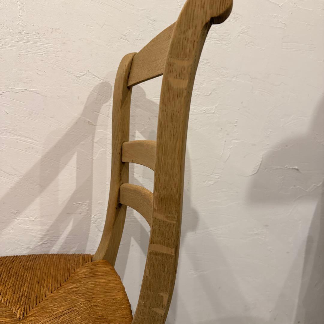 年末年始saleダイニングチェア　カフェチェア　藁座面　剥離　1