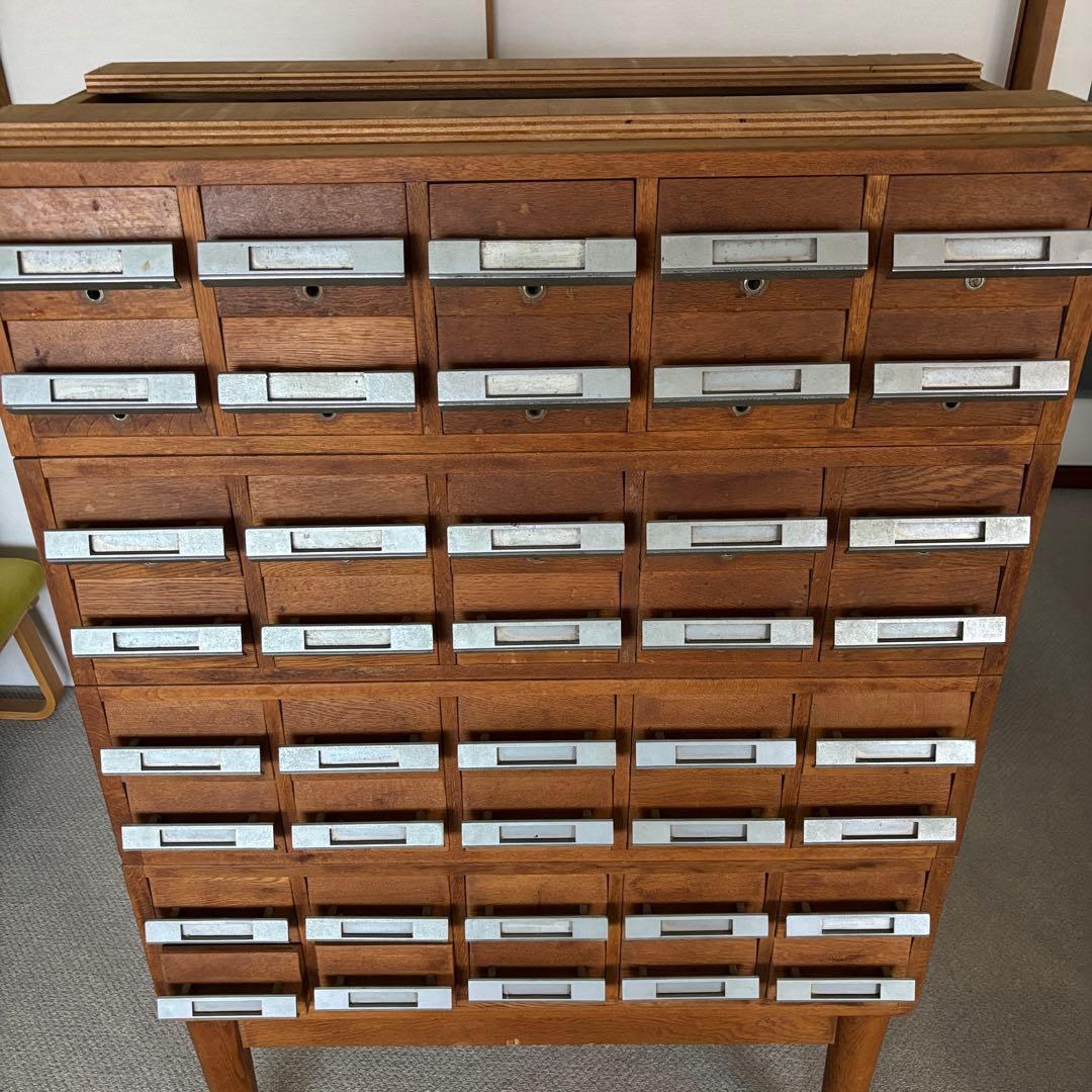 しげ様 図書館 キャビネット カード入 レトロ 店舗 アンティーク 什器 家具