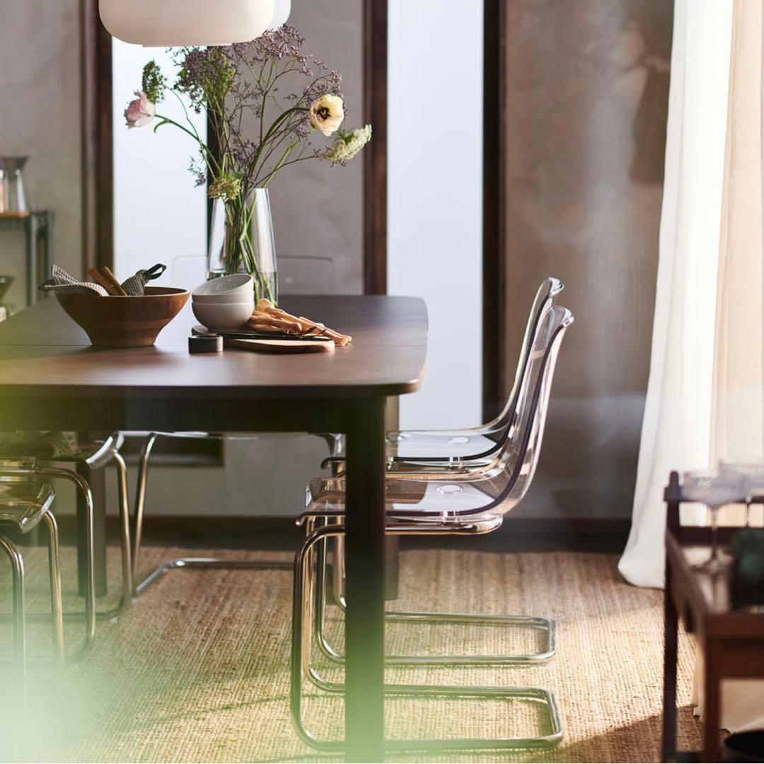 IKEAイケア☆TOBIAS トービアスチェア　透明/クロムメッキ