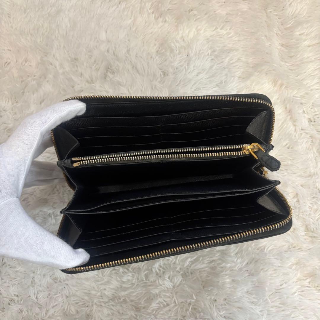 PRADA プラダ サフィアーノレザー ロングウォレット 小銭入れ ブラック