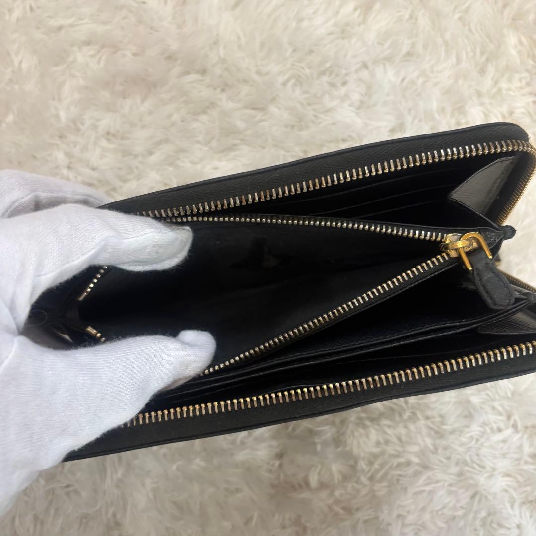 PRADA プラダ サフィアーノレザー ロングウォレット 小銭入れ ブラック