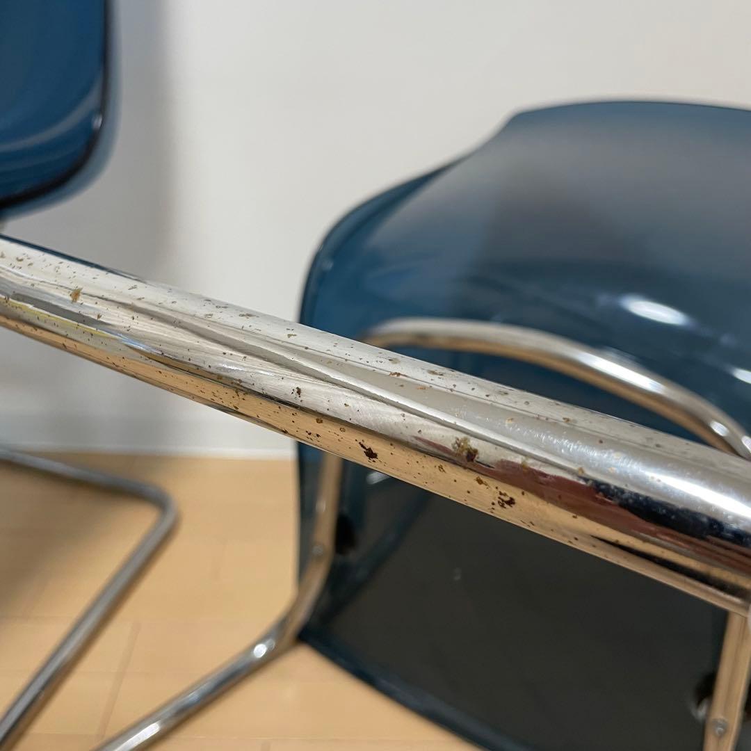 IKEA トービアス TOBIAS ダイニングチェア 2脚セット　クリア　ブルー