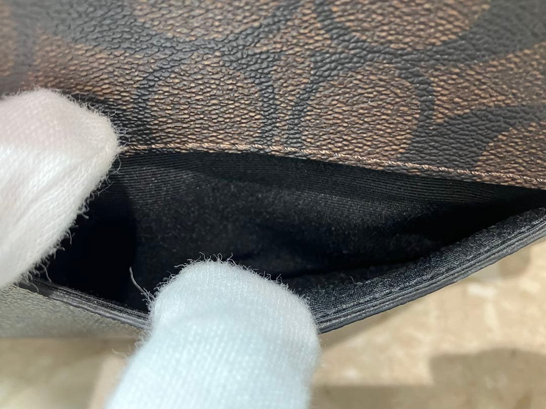 【美品】COACH シグネチャーダブルファスナー 2wayショルダーバッグ