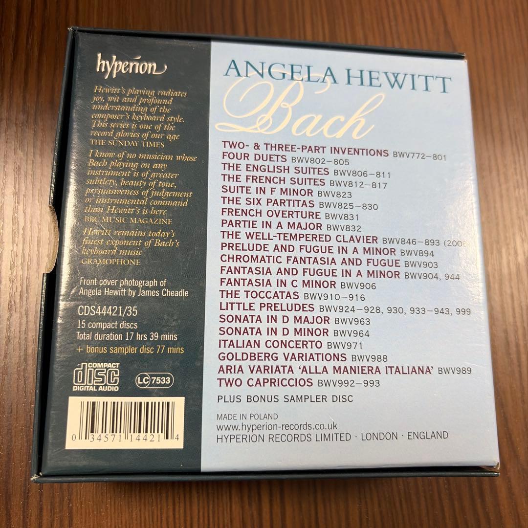 【15CD】バッハ：ピアノ独奏作品集　ヒューイット