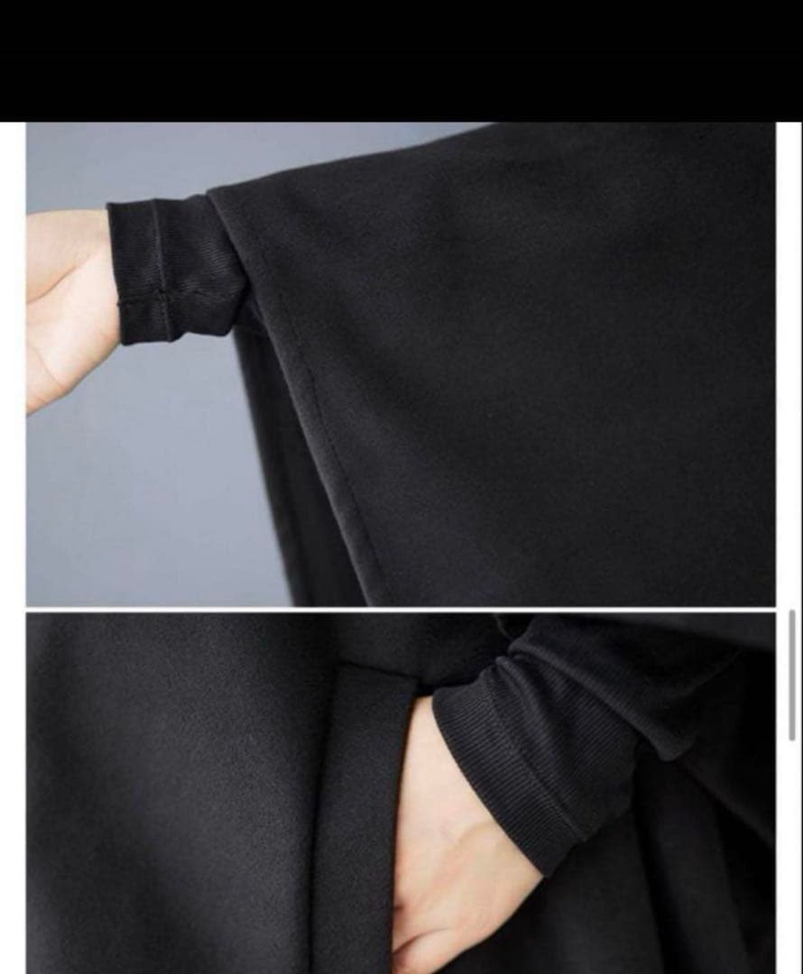 モード系　大きめ　高級感　立ちマント　アウター　羽織り　ポンチョ　コート