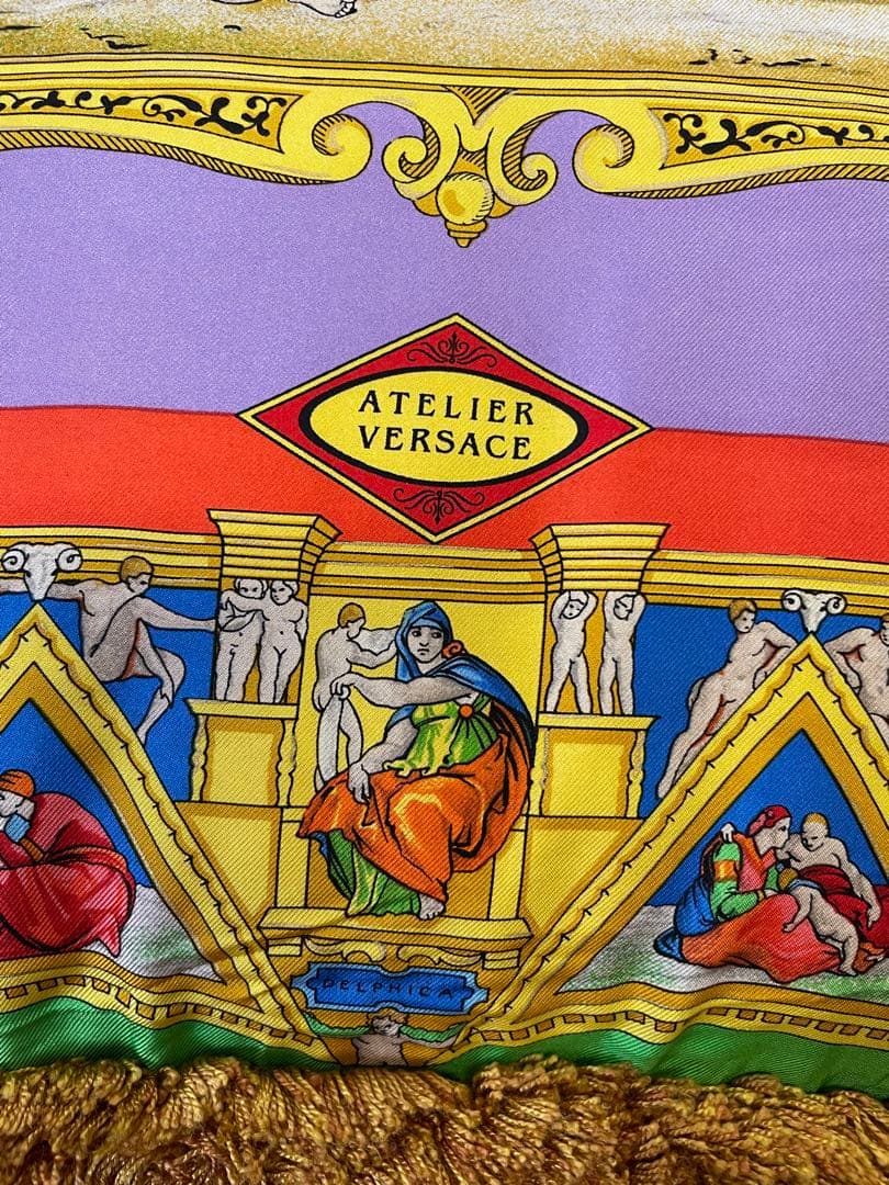 レア貴重‼︎ 価値ある ヴェルサーチ 超特大フリンジ付　 古代ローマ調