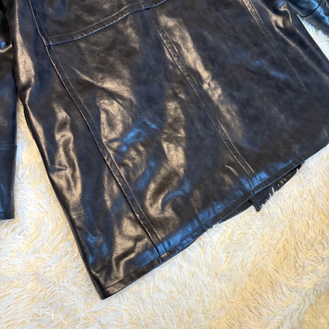 GU and beautiful people フェイク　レザー　コート　XXL