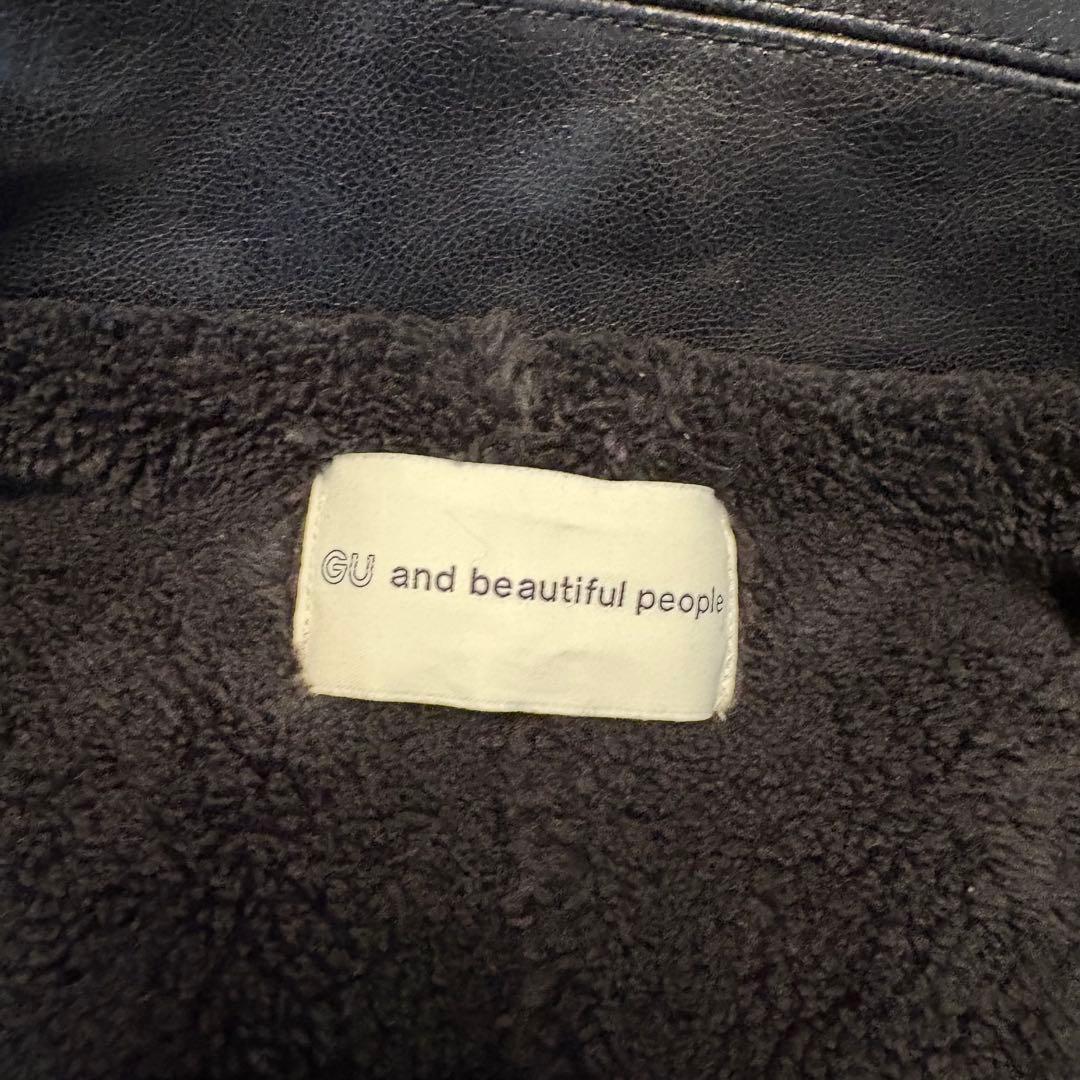 GU and beautiful people フェイク　レザー　コート　XXL