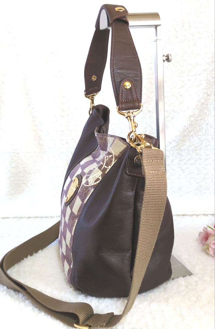 ATAO アタオ 希少 ドゥードゥルディノ 市松模様 2ウェイバッグ 美品❗️