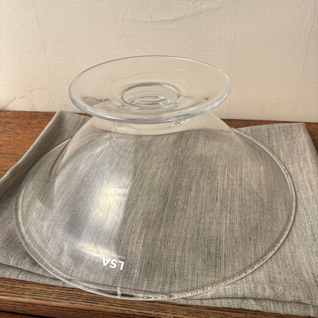LSA ポーランド ハンドメイド ガラス 脚つきコンポート 大型 花器