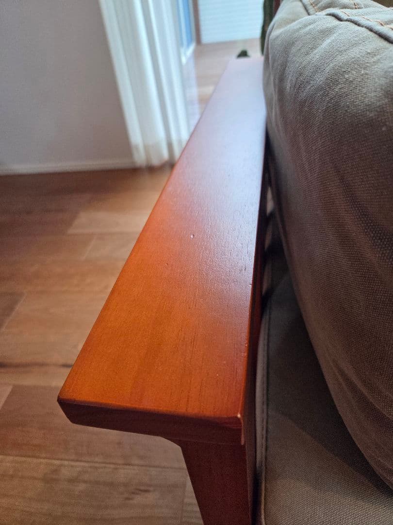 【美品】布製 2人掛けソファ 木製フレーム