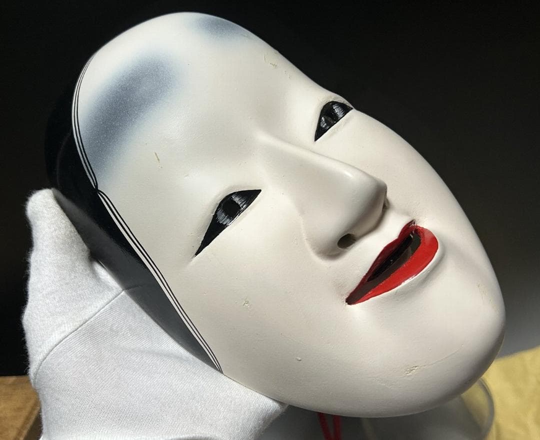 津田清峯 神楽面 伝統面　櫛稲田姫 能面 小面　木彫仕上げ