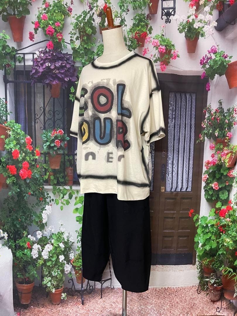 ロータス976新品TRUBE綿ストレッチコクーンパンツ(BK)