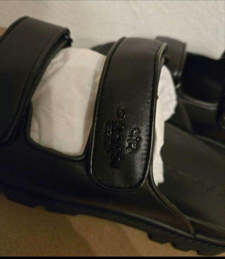 COACH ブラック ツーバンドサンダル