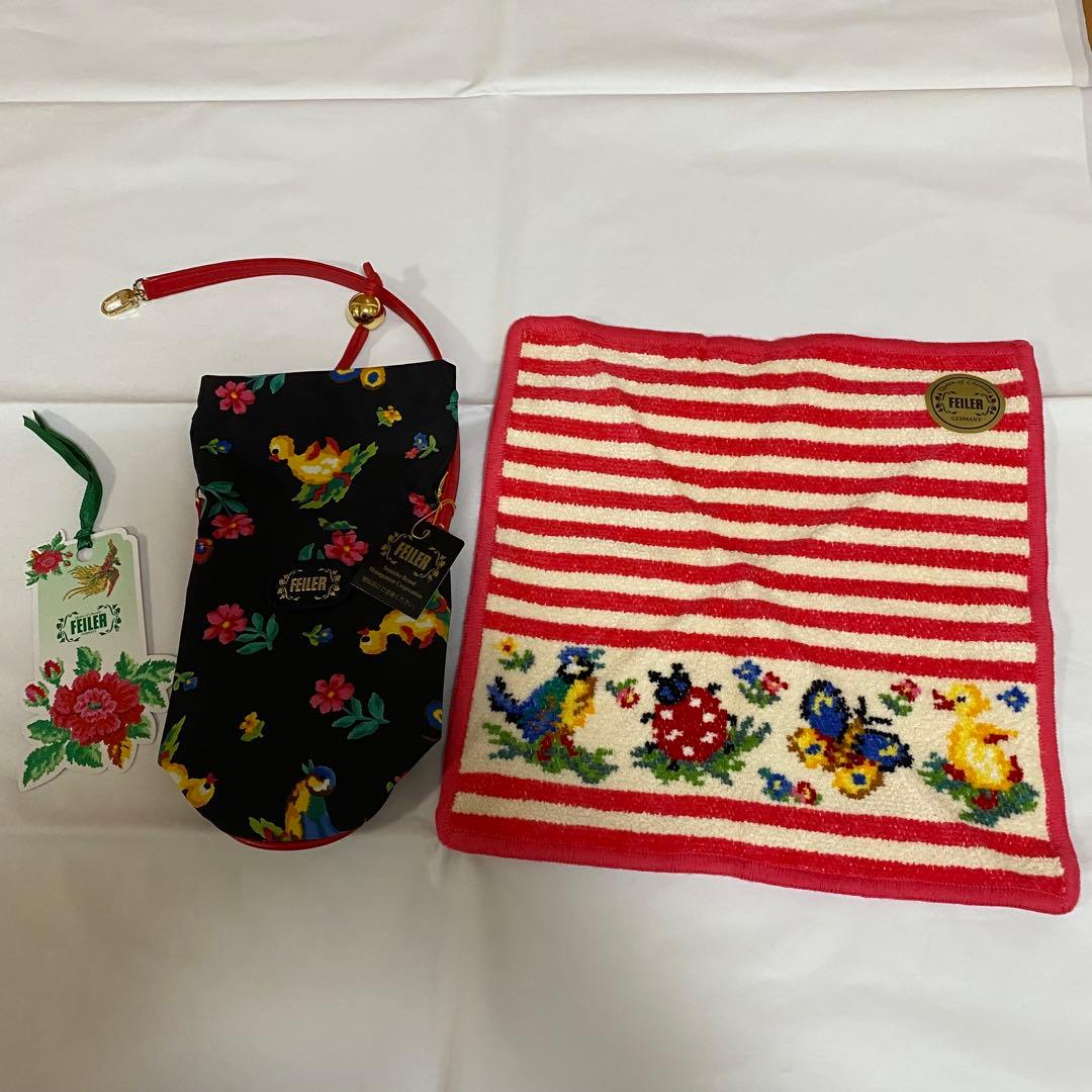 FEILER タオルハンカチ 2枚・ペットボトルホルダーセット 新品未使用