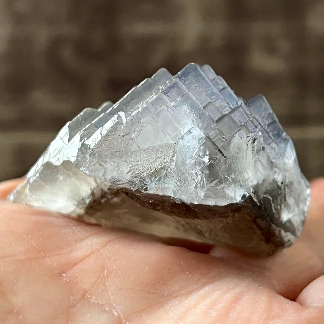 美品 フローライト ライトブルー 372.4ct 幾何学模様 蛍石 原石 鑑賞石