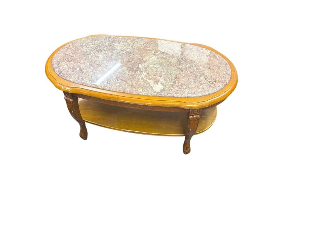 猫脚 天板 大理石 ローテーブル アンティーク