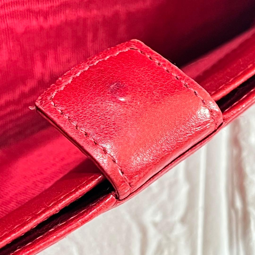 CHANEL ビコローレ　長財布　ダブルステッチ　レッド　ココマーク　レッド