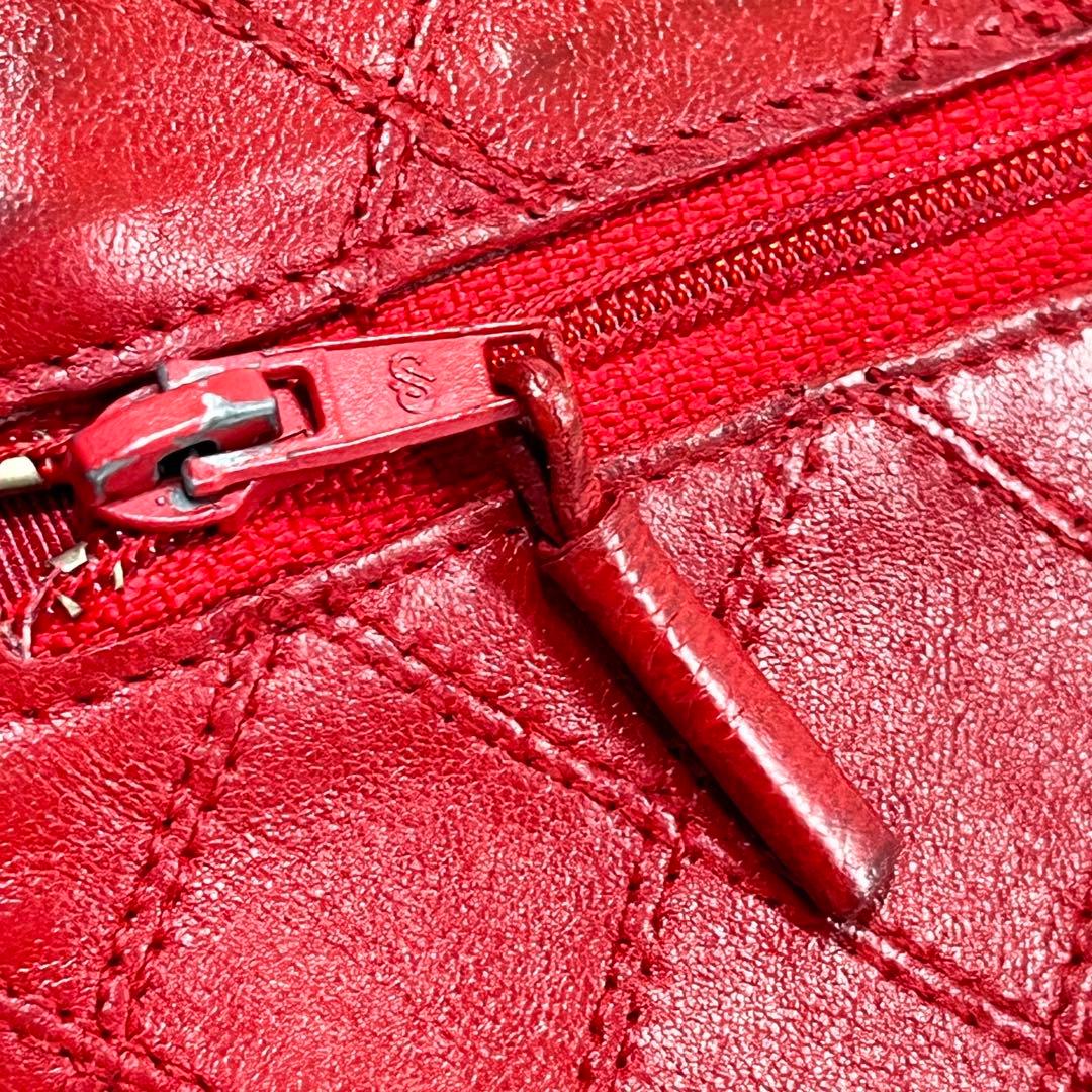 CHANEL ビコローレ　長財布　ダブルステッチ　レッド　ココマーク　レッド