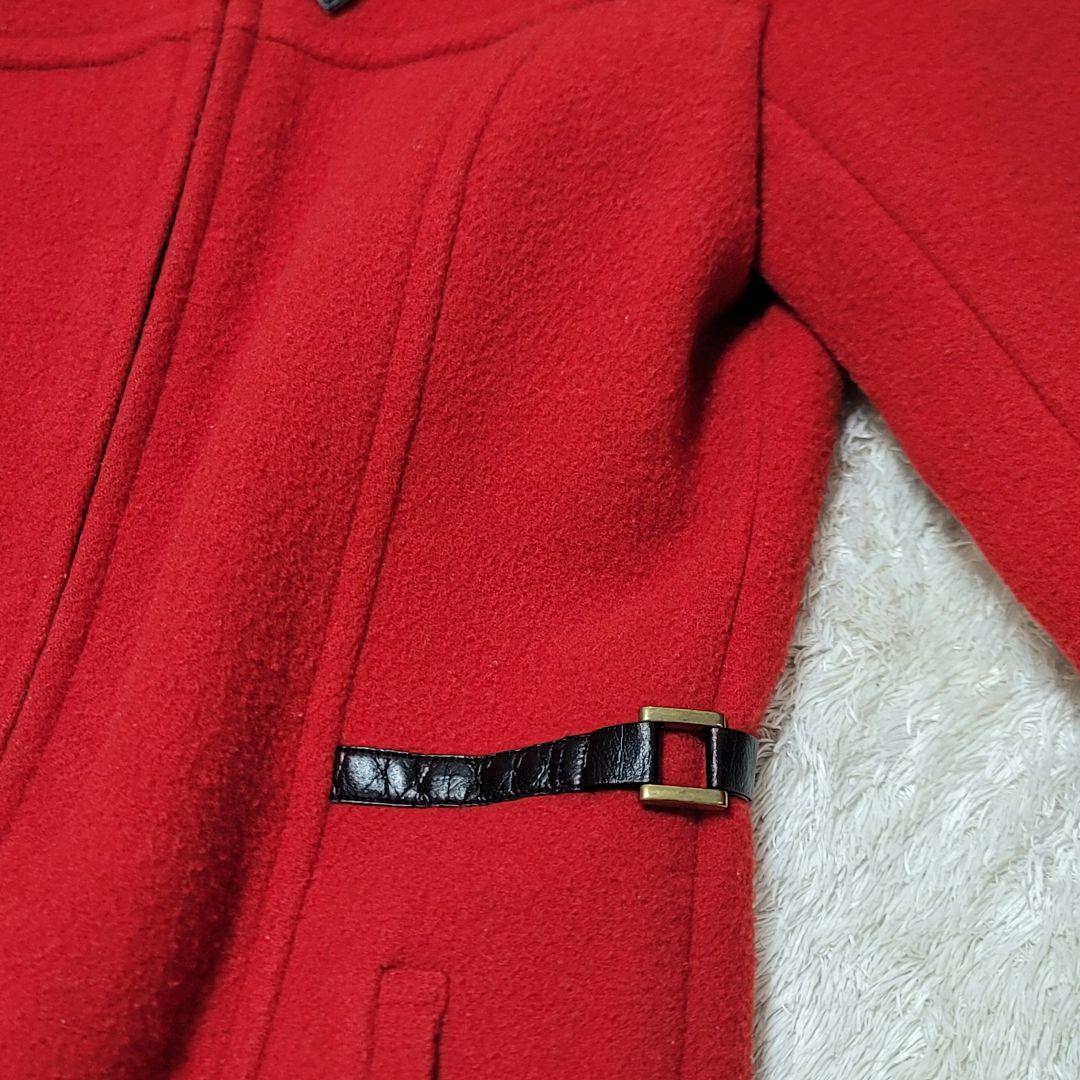 バーバリーブルーレーベル　フーデットコート ノバチェック　ホース刺繍　レザー