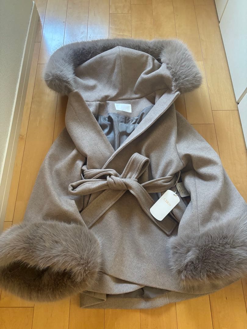 ファー付きフード襟マルチwayケープコート Chico