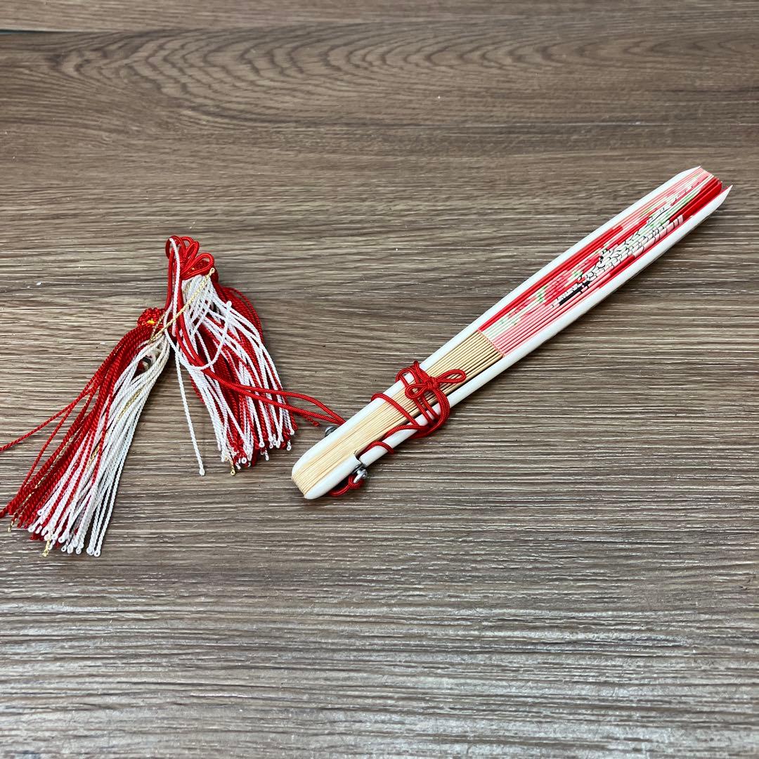 3F 七五三 7歳 女の子 結び帯 はこせこ 小物 フルセット オレンジ 扇子