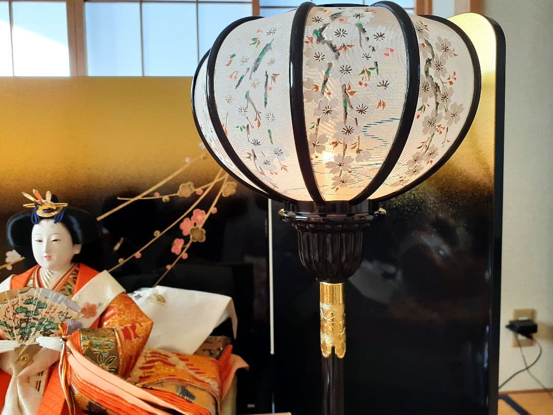 お雛様セットA　五人飾り　衣装着木製二段雛壇は含まず　ひな祭り　ぼんぼり　桜橘