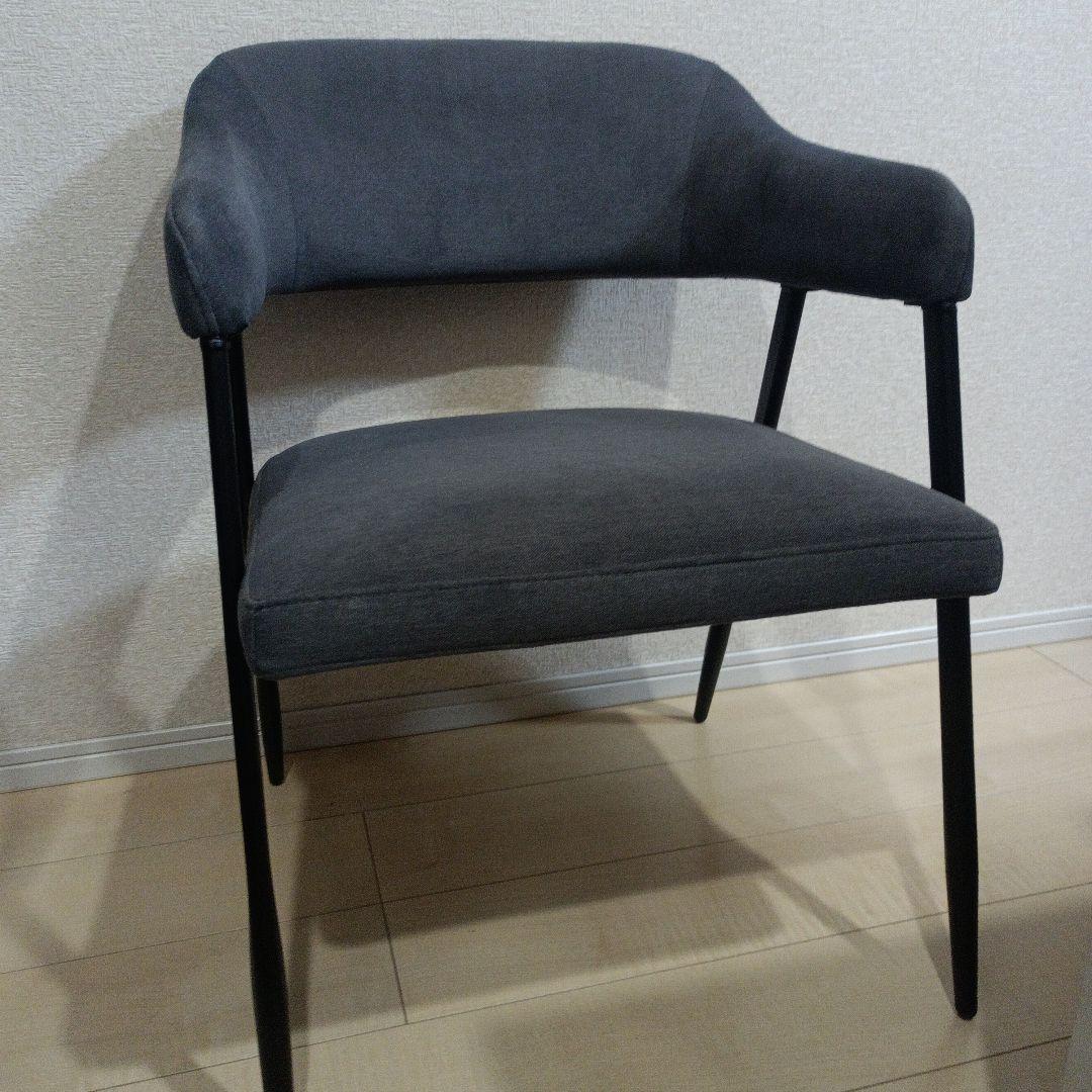 ニトリ　肘付きダイニングチェア(イジー2 GY)　2脚セット