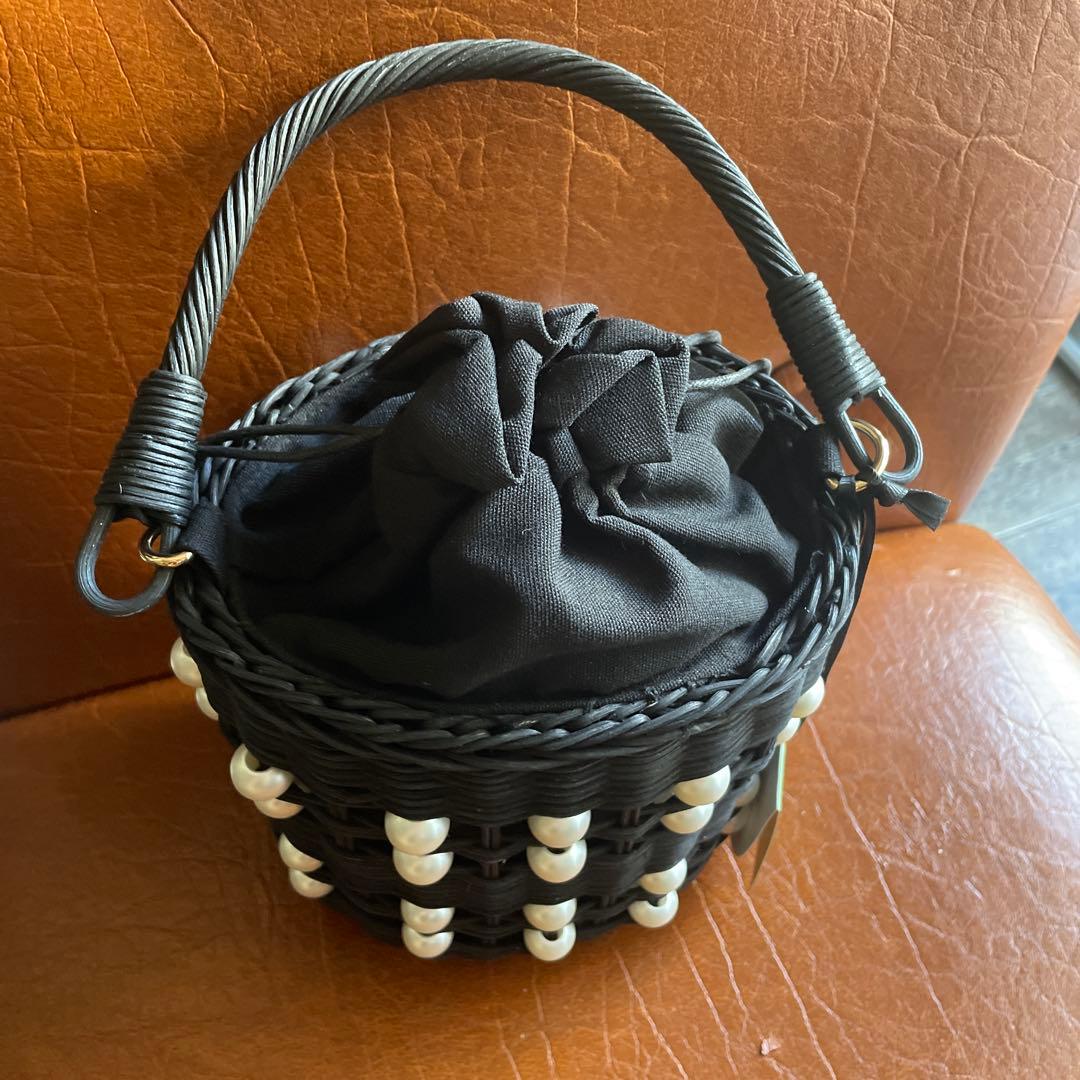 kate spade ブラック かごバッグ
