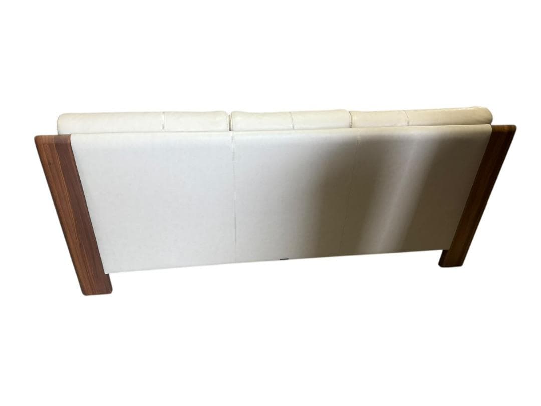 ◻【美品】karimoku 3人掛けソファ 本革張り ZU4853 ソファのみ