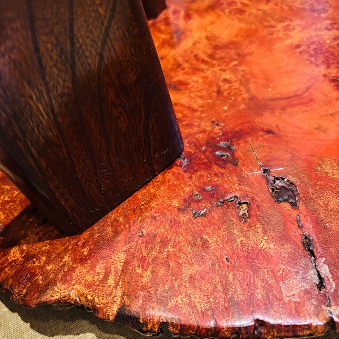 花梨 一枚板 天然木 花台 テーブル ローテーブル 瘤 座卓　飾り台