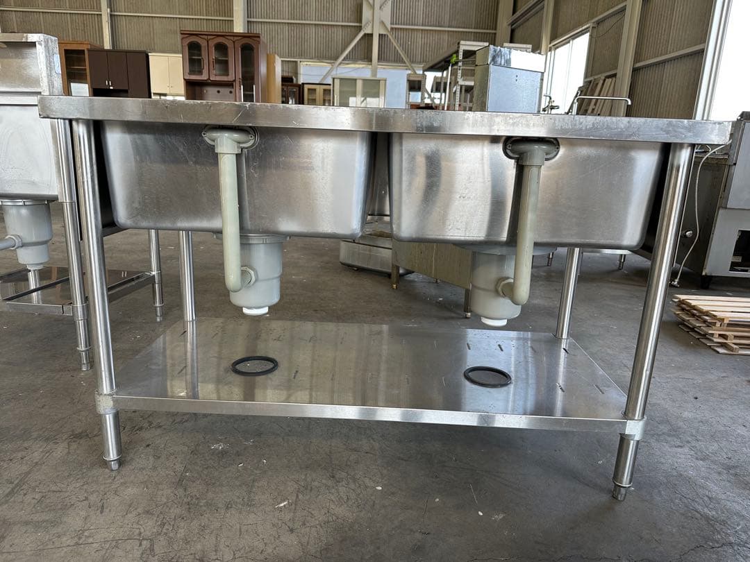 業務用 2槽シンク 流し台 ステンレス シンク 1200×600 茨城県引取歓迎