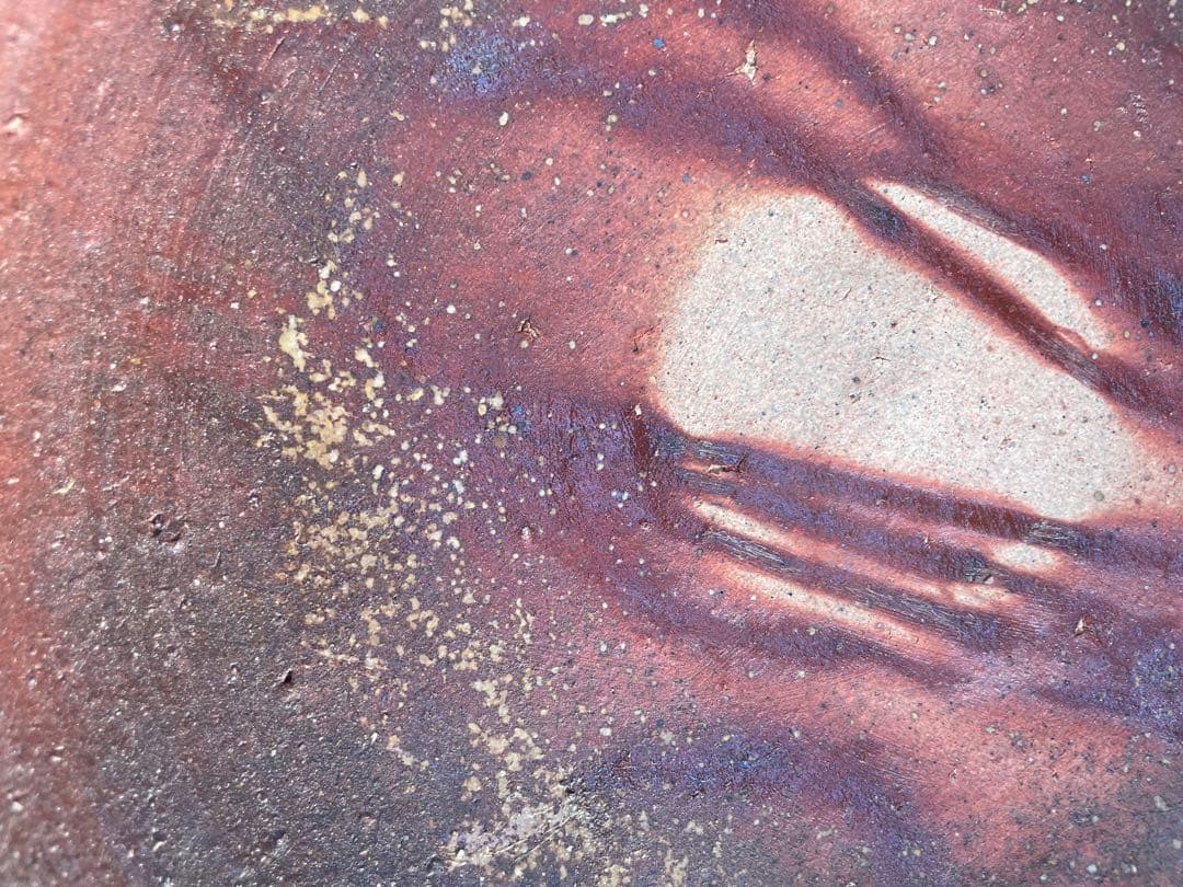 未使用　高級　備前焼　森丁斎作　陶器製装飾皿3枚セット　丸皿