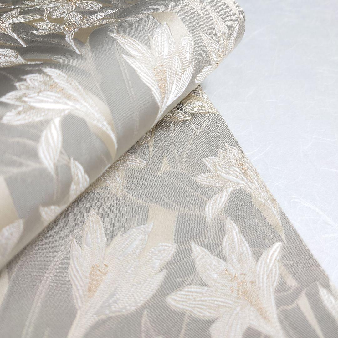 正絹 袋帯 六通柄 白花図案 極上 逸品 おすすめ品