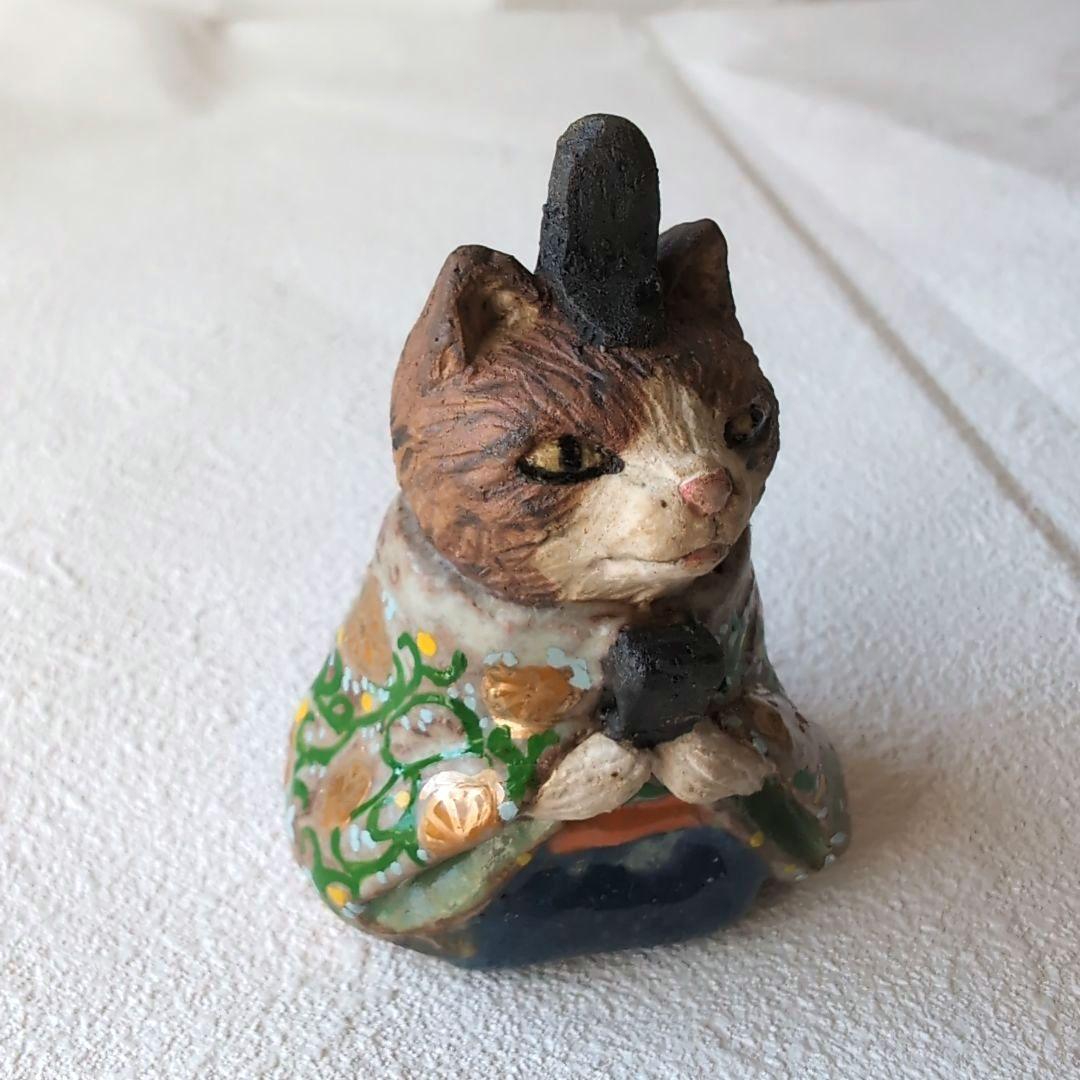 猫の雛人形5 陶器製 伝統的スタイル