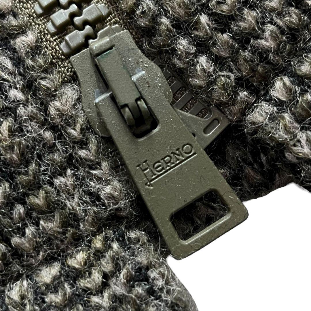 【 大きいサイズ 】 ヘルノ　ダッフルコート　ミックスツイード　フード　ポケット