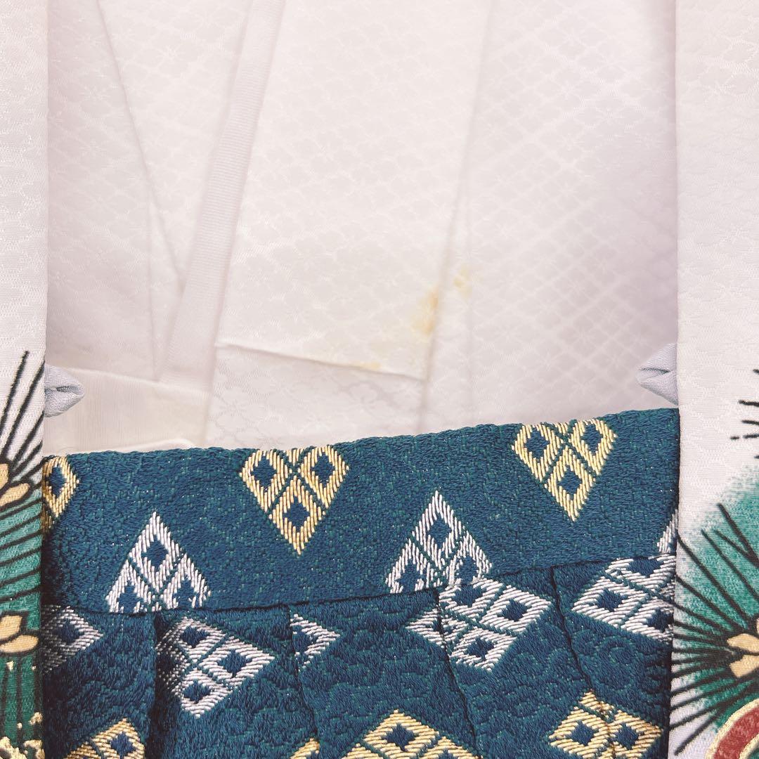 七五三5歳男の子　羽織袴セット　袴3種類付き　白