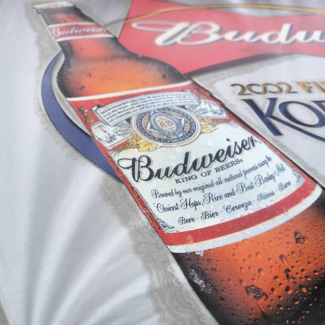 バドワイザー 特大パブミラー 85cm　2002年FIFAワールドカップ記念