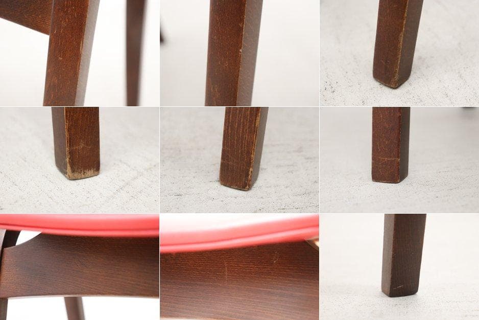 秋田木工 ビーチ材 スタッキングスツール No.202 ヴィンテージ 赤 1