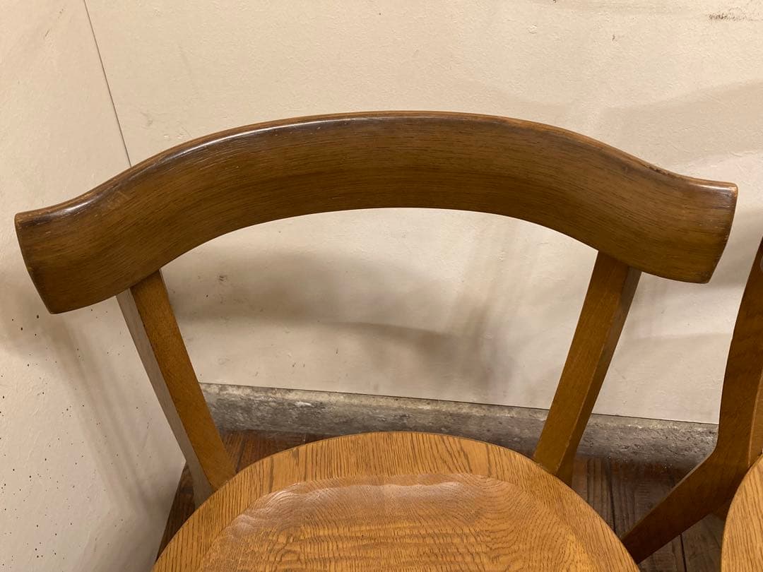 旭川家具 アーリータイムス オーク無垢材 DC-4 2脚セット 曲木 民芸 北欧