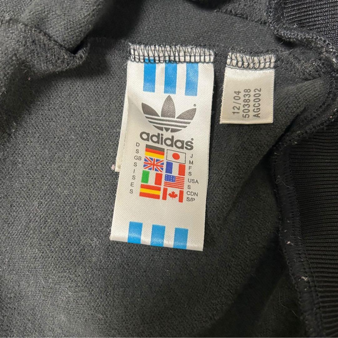 adidas 00sトラックジャケットALL BLACKトレフォイル刺繍ジャージ