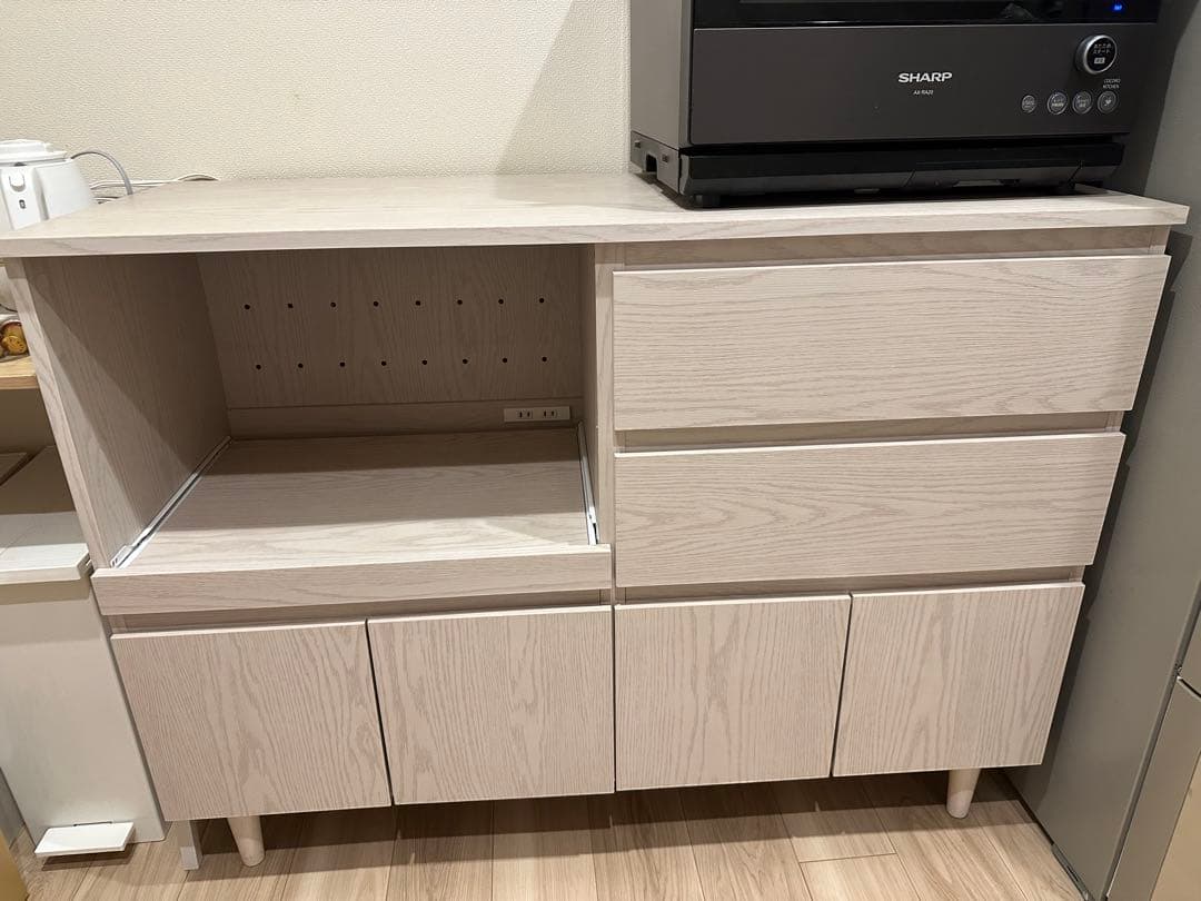 【9/22迄】LOWYA キッチン棚収納　ホワイトウォッシュ