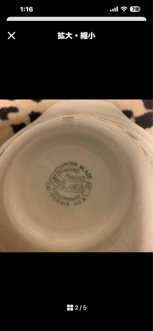 ビンテージ50s 手描き皿４枚&グラタン皿1枚 セットで