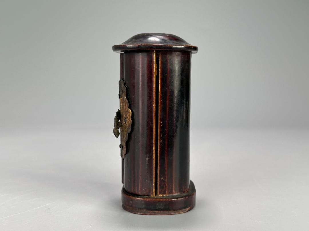 仏教美術　江戸時代　古銅製　観音像　銅仏　豆仏　時代厨子付き　古仏